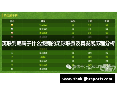 英联到底属于什么级别的足球联赛及其发展历程分析